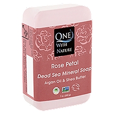 One With Nature Rose Petal Dead Sea Mineral Soap, 7 oz