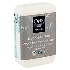 One With Nature Fragrance-Free Dead Sea Salt Mineral Soap, 7 oz