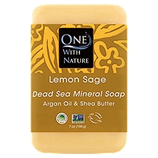 One With Nature Lemon Sage Dead Sea Mineral Soap, 7 oz