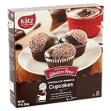 Katz Gluten-Free Chocolate Sprinkle, Cupcakes, 10 Ounce
