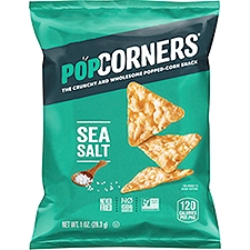 Popcorners The Crunchy and Wholesome Sea Salt, Popped-Corn Snack, 1 Ounce