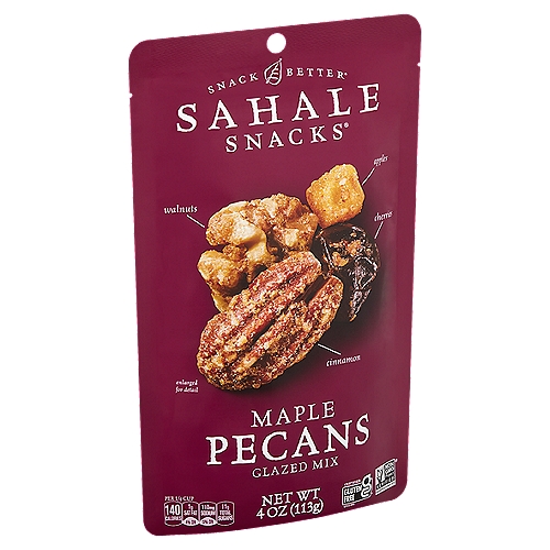 Sahale Snacks Maple Pecans Glazed Mix, 4 oz
It started with mom's delicious warm pecan pie.
Those comforting flavors are perfectly capture in our blend, which also includes dried cherries and apples, all delicately glazed with maple and cinnamon.
Beyond Ordinary®.
