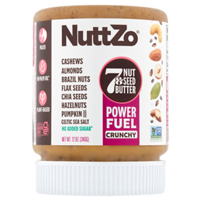 NuttZo Power Fuel Crunchy 7 Nut & Seed Butter, 12 oz