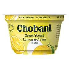 Chobani Blended Lemon & Cream Yogurt 5.3 oz Cup\Tub, 5.3 Ounce