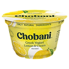 Chobani Blended Lemon & Cream Whole Milk, Greek Yogurt, 5.3 Ounce