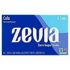 Zevia Cola Zero Sugar Soda, 355 ml, 6 count
