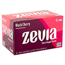 Zevia Zero Calorie Black Cherry, Soda, 72 Fluid ounce