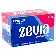Zevia Cherry Cola Zero Calorie Soda, 12 fl oz, 6 count