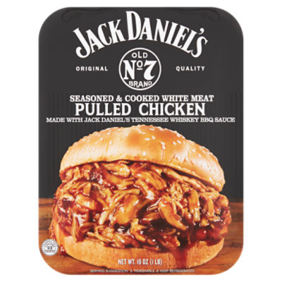 Jack Daniel's Seasoned & Cooked White Meat Pulled Chicken, 16 oz, 1 Pound
