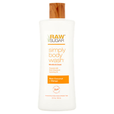 Raw Sugar Raw Coconut + Mango Simply Body Wash, 25 fl oz, 25 Fluid ounce