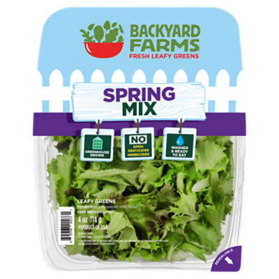Backyard Farms Spring Mix Leafy Greens, 4 oz Gourmet