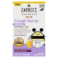 Zarbee's Naturals Baby Cough Syrup + Immune 12-24 Months, Dietary Supplement, 2 Fluid ounce