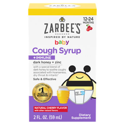 Zarbee's Baby Cough Syrup + Immune With Honey & Zinc, 2 oz, 2 Fluid ounce