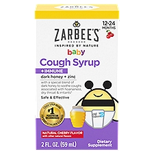 Zarbee's Naturals Baby Cough Syrup + Immune 12-24 Months, Dietary Supplement, 2 Fluid ounce