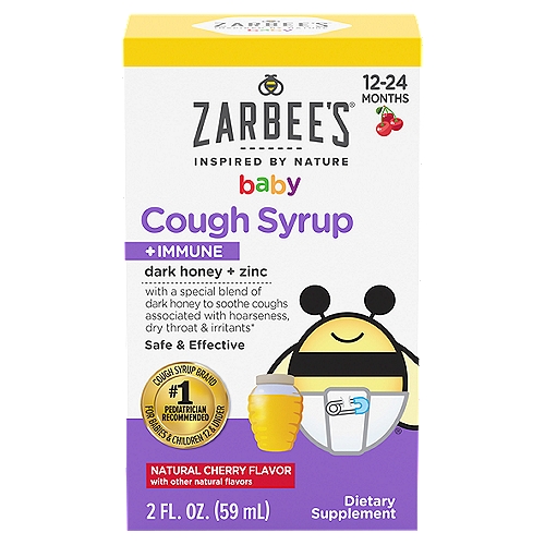 Zarbee's Naturals Baby Cough Syrup + Immune Dietary Supplement, 12-24 Months, 2 fl oz