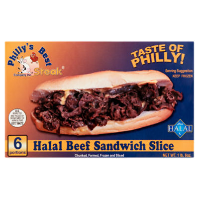 Philly's Best Steak Halal Beef Sandwich Slice, 1 lb 8 oz, 24 Ounce