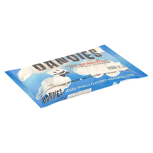 Dandies Vanilla Flavored Vegan Marshmallows, 10 oz
We love marshmallows!
So we created delicious vegan marshmallows that offer you a tasty treat and peace of mind. That's because they're made with plant-based ingredients—and no gelatin, so they're kind to our animal friends. Enjoy Dandies® in s'mores and crispy treats, atop sweet potatoes, or straight out of the bag!