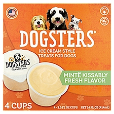 Dogsters Mintë Kissably Fresh Flavor Ice Cream Style Treats for Dogs, 3.5 fl oz, 4 count, 14 Fluid ounce
