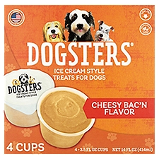 Dogsters Treats Cheesy Bac'n Flavor Ice Cream Style, 14 Fluid ounce