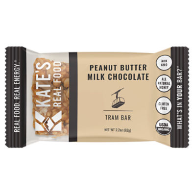 Kate's Real Food Tram Bar Peanut Butter Milk Chocolate, 2.2 oz