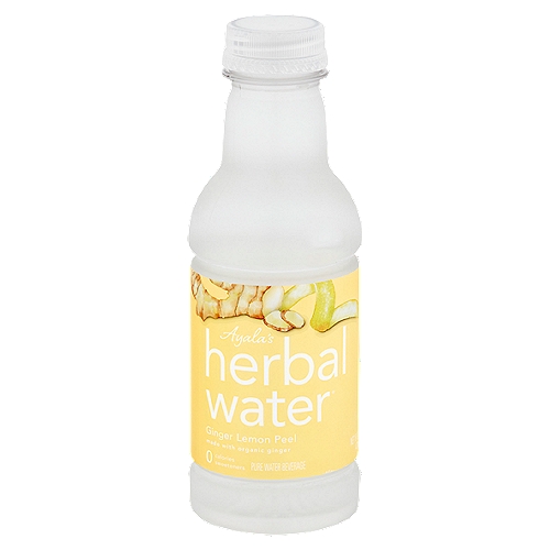 Ayala's Herbal Water Ginger Lemon Peel Pure Water Beverage, 16 fl oz
Enjoy a refreshing retreat foor your senses with Ayala's Herbal Water. Each bottle contains pure, clean water infused with organic ingredients, for a unique, relaxing and subtle flavor. And it's all naturally guilt-free, because it contains no sugar, sweeteners or calories.

Ginger & Lemon Peel
A burst of sunny citrus with a gentle zing of ginger. Invigorating like a spring sunrise.