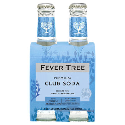 FeverTree Premium Club Soda, 6.8 fl oz, 4 count Gourmet