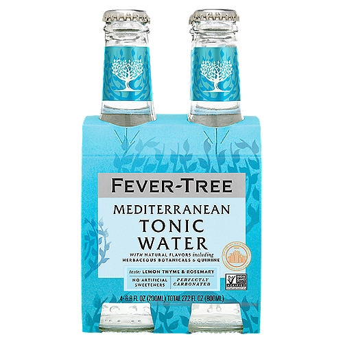Fever-Tree Mediterranean Tonic Water, 6.8 fl oz, 4 count