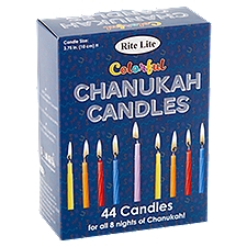 Rite Lite Colorful Chanukah Candles, 44 count