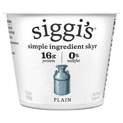 siggi's Icelandic Skyr Nonfat Yogurt, Plain, 5.3 oz Gourmet
