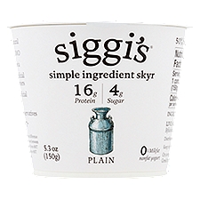Siggi's Plain Nonfat Yogurt, 5.3 oz, 6 Ounce