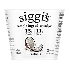 Siggi's Coconut, Lowfat Yogurt, 5.3 Ounce