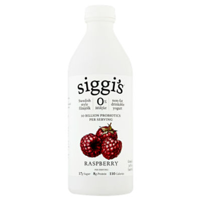 Siggi's Raspberry Drinkable NonFat Yogurt, 32 fl oz Fairway