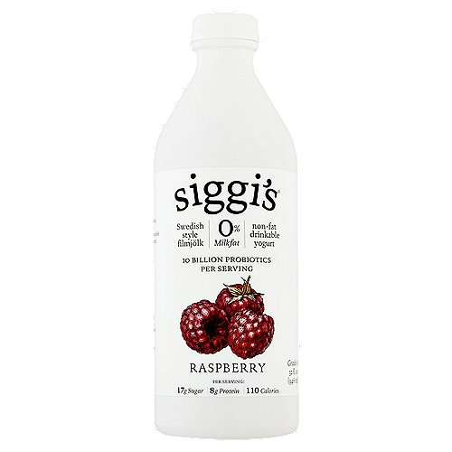 Siggi's Raspberry Drinkable Non-Fat Yogurt, 32 fl oz