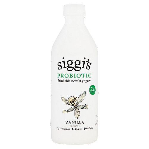 Siggis Vanilla Probiotic Drinkable Nonfat Yogurt, 32 fl oz