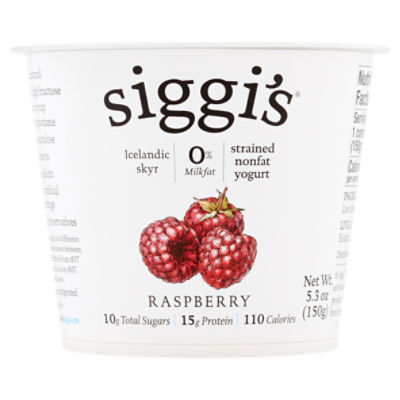 Siggi's Raspberry Strained Nonfat Yogurt, 5.3 oz