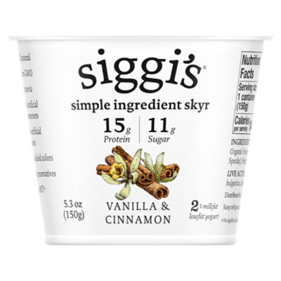 Siggi's Vanilla & Cinnamon Lowfat Yogurt, 5.3 oz