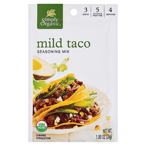  Simply Organic Mild Taco Seasoning Mix, 1 oz