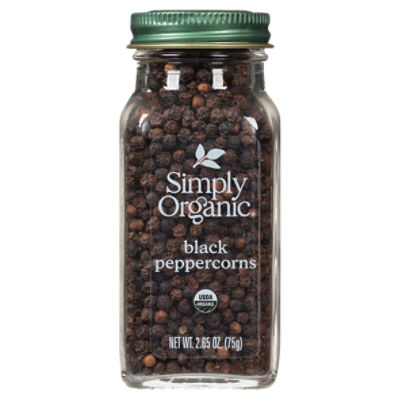 Simply Organic Black Peppercorns, 2.65 oz