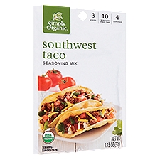Simply Organic Southwest Taco, Seasoning Mix, 1.13 Ounce