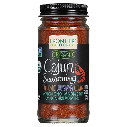 Frontier Co-op Organic Cajun Seasoning, 2.08 oz
Non-ETO*
*ETO (ethylene oxide) is a sterilization chemical commonly used in the spice industry, but never by Frontier Co-op.