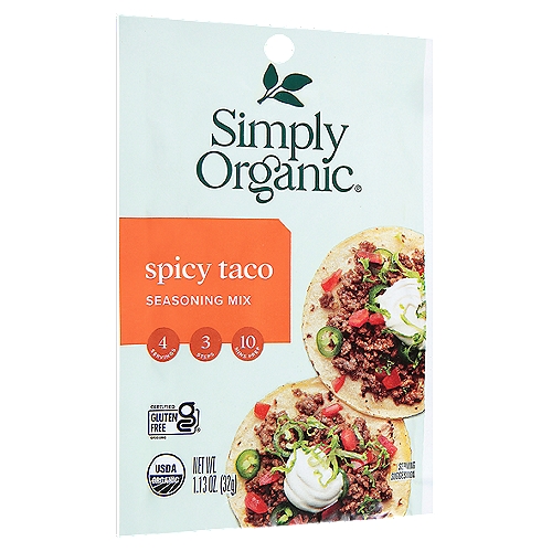 Simply Organic Spicy Taco Seasoning Mix, 1.13 oz