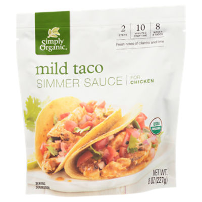 Simply Organic Mild Taco Simmer Sauce for Chicken, 8 oz