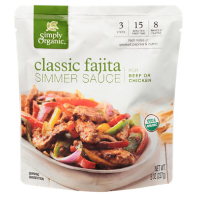 Simply Organic Classic Fajita Simmer Sauce, 8 oz