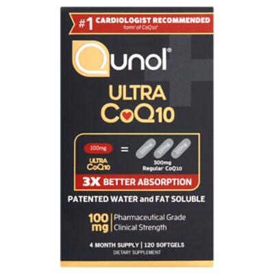 Qunol Ultra CoQ10 Dietary Supplement, 100 mg, 120 count