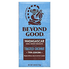 Beyond Good Toasted Coconut Madagascar Single Origin , Chocolate, 2.64 Ounce