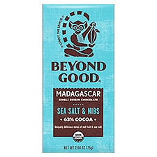 Beyond Good Madagascar Sea Salt & Nibs Single Origin Chocolate, 2.64 oz