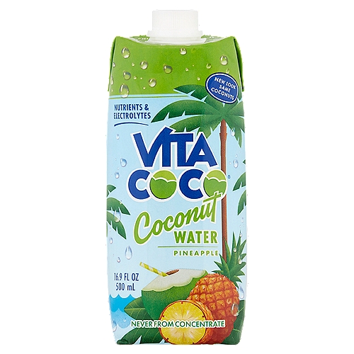 Vita Coco Pineapple Coconut Water, 16.9 fl oz
Coconuts? Why?
Replenishes Electrolytes
Provides Vital Nutrients
Hydrates with Coconut Goodness
Makes Taste Buds Happy

Perfect for:
Post-workouts, hangovers, afternoon boosts, smoothies, and the general human tendency to get thirsty