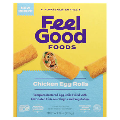 Feel Good Foods Chicken Egg Rolls, 3 count, 9 oz