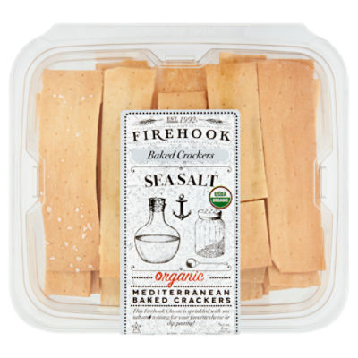 Firehook Sea Salt Organic Mediterranean Baked Crackers, 8 oz