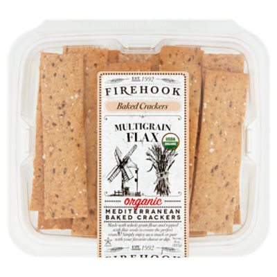 Firehook Multigrain Flax Organic Mediterranean Baked Crackers, 8 oz